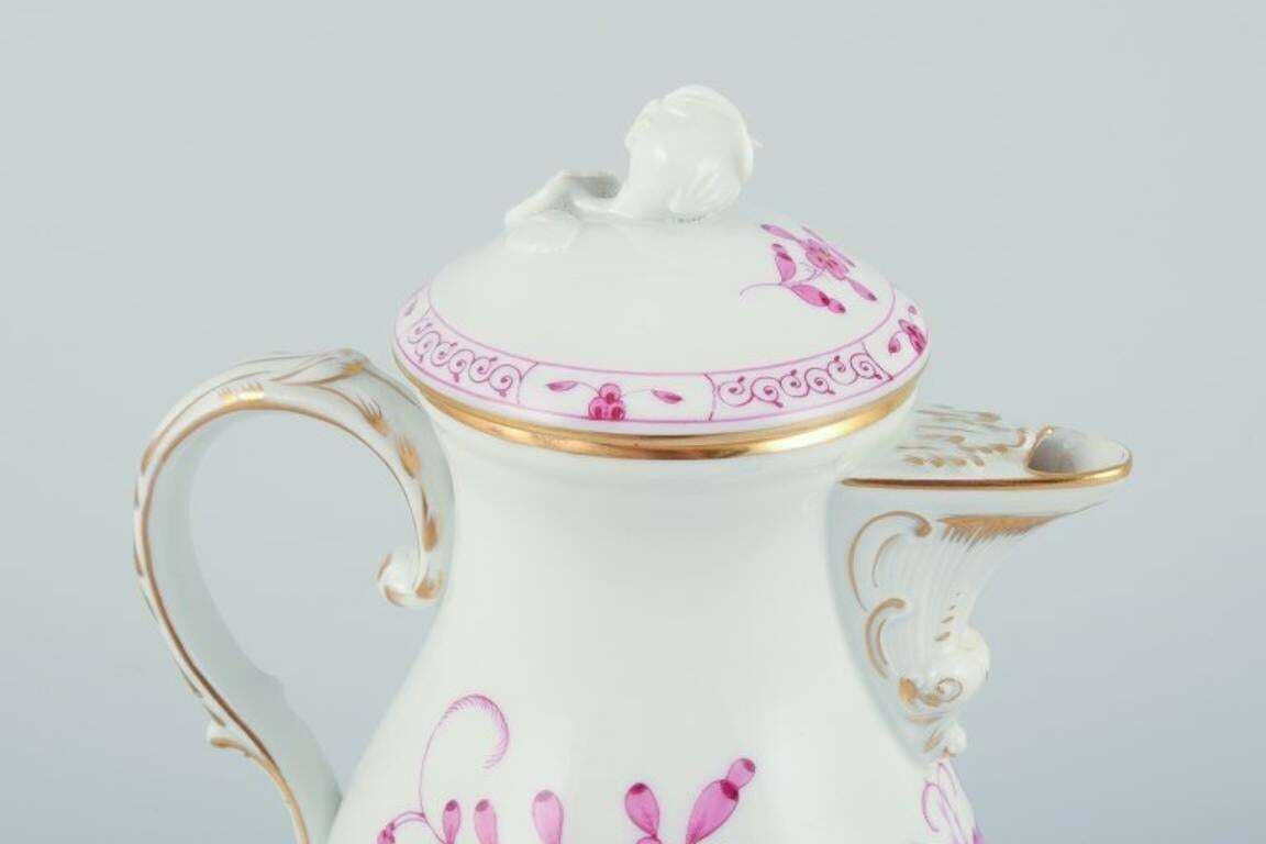 Meissen, Germany, Pink Indian. Porcelain Mocha (Demitasse) Pot. photo for sale