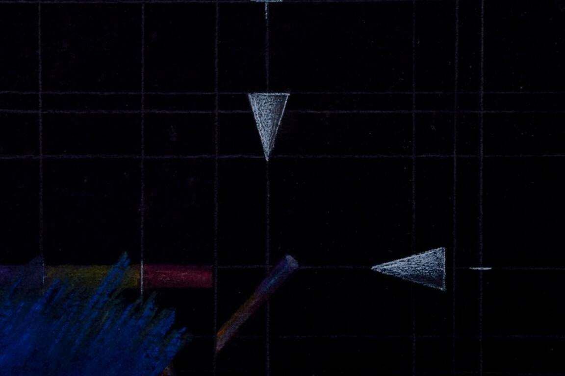 Nissim Merkado, Listed Bulgarian/French Artist. Abstract Composition. photo furniture