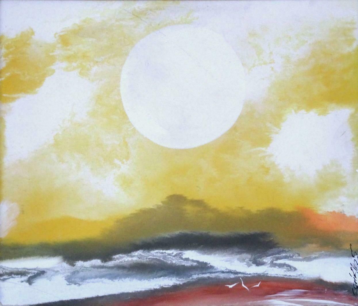 Ivars Zaikins White Sun. 2007. Cardboard, Mixed Media, 52 X 60 Cm 2007