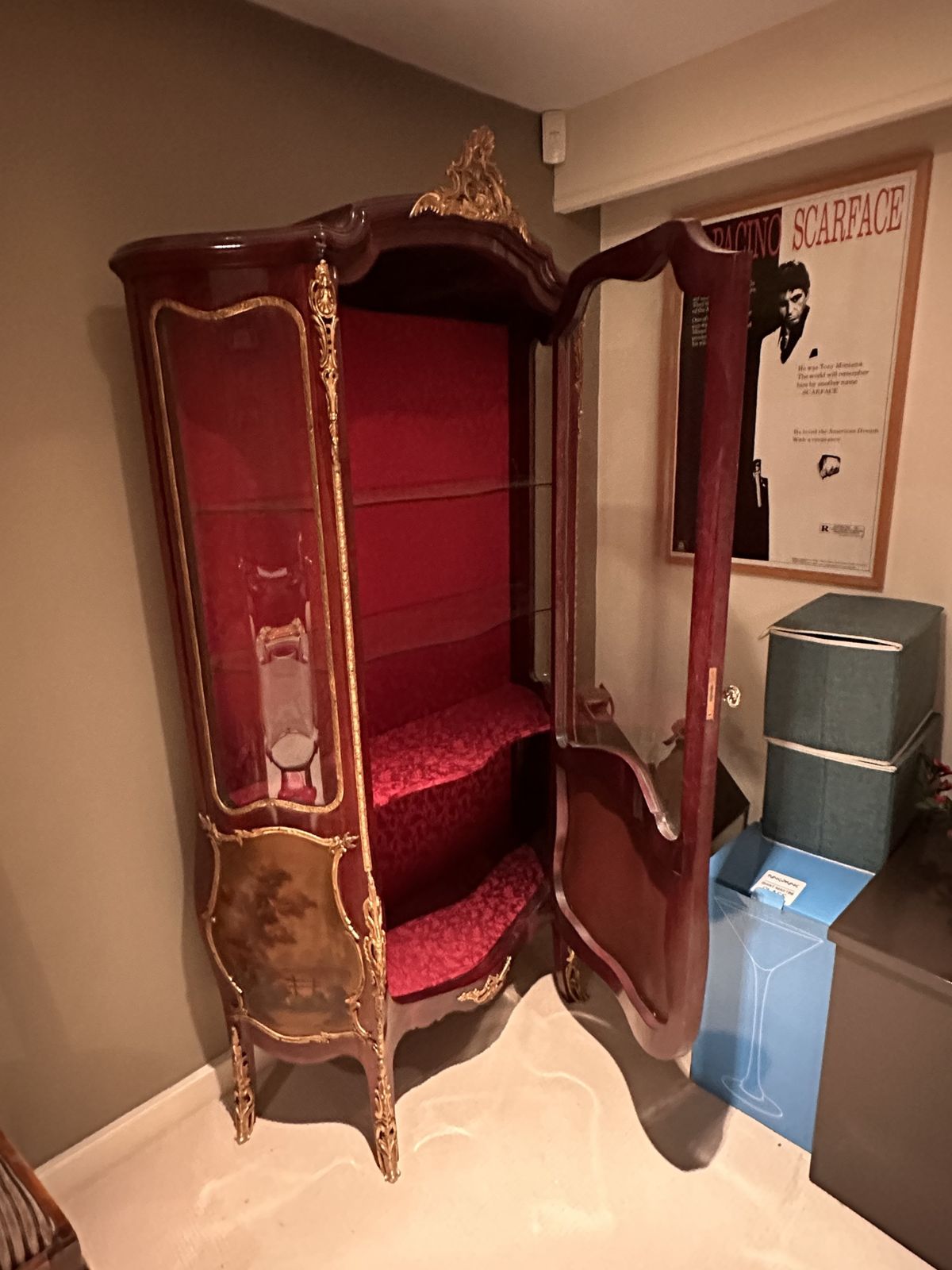 French Louis Antique XV Glass Cabinet photo furniture