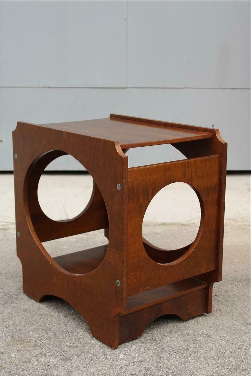 Bedroom Nightstand Or Sculptural Coffee Table With Brown Circles Italia 1960 photo vinterior