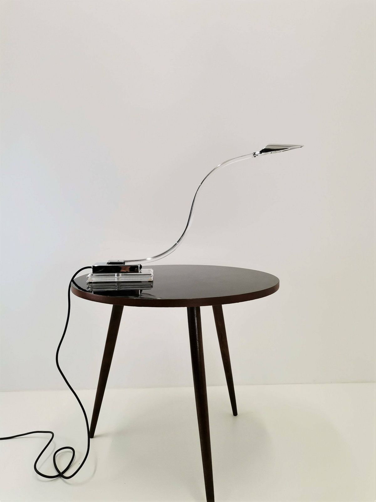 Modernist Serpent Table Lamp / Acrylic And Chrome Cobra Desk Lamp / 70s Italian Design Snake Lamp photo furniture