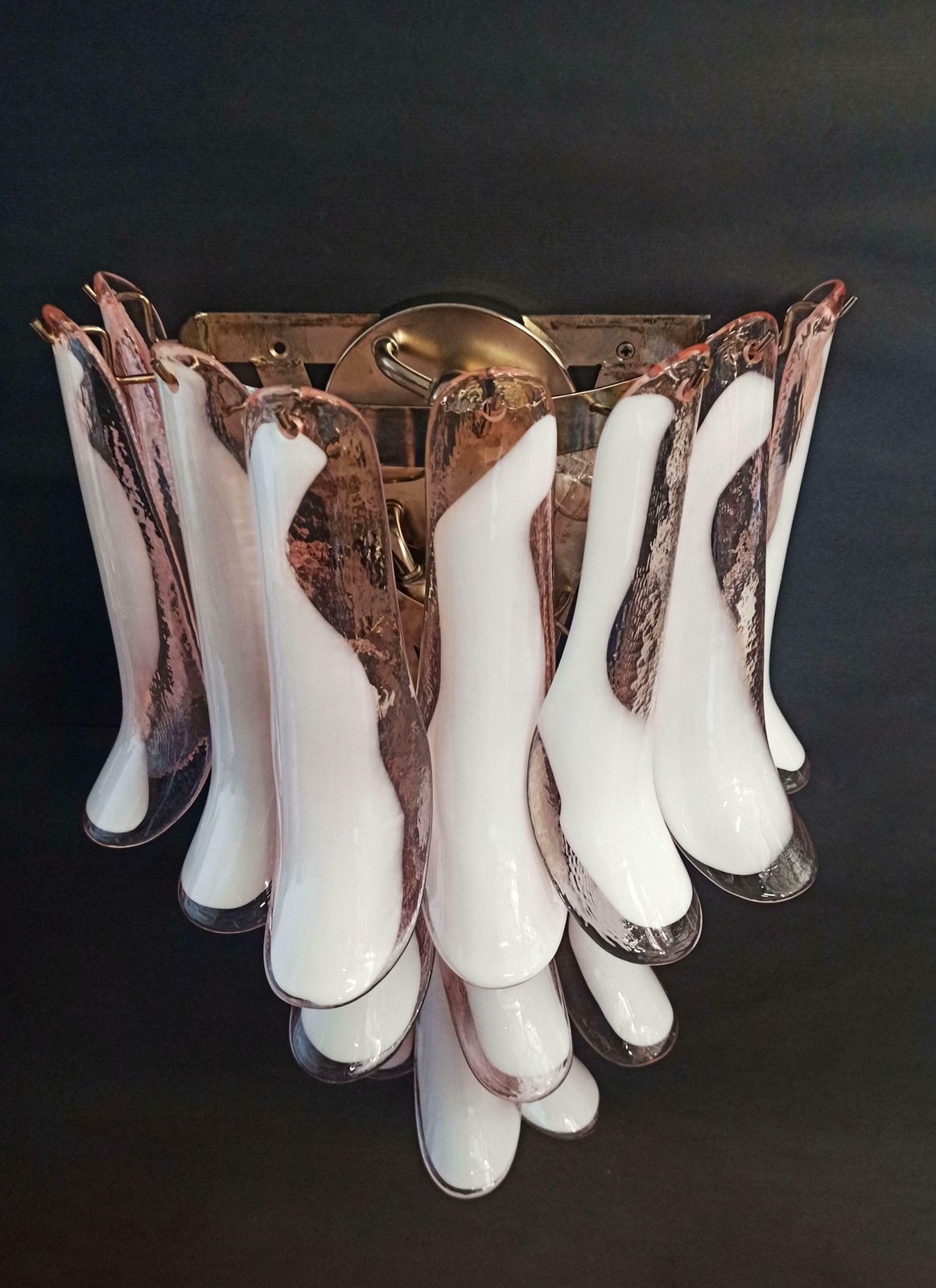 Midcentury Trio Of Italian Pink Wall Sconces, Murano, 1990s photo 1768.0