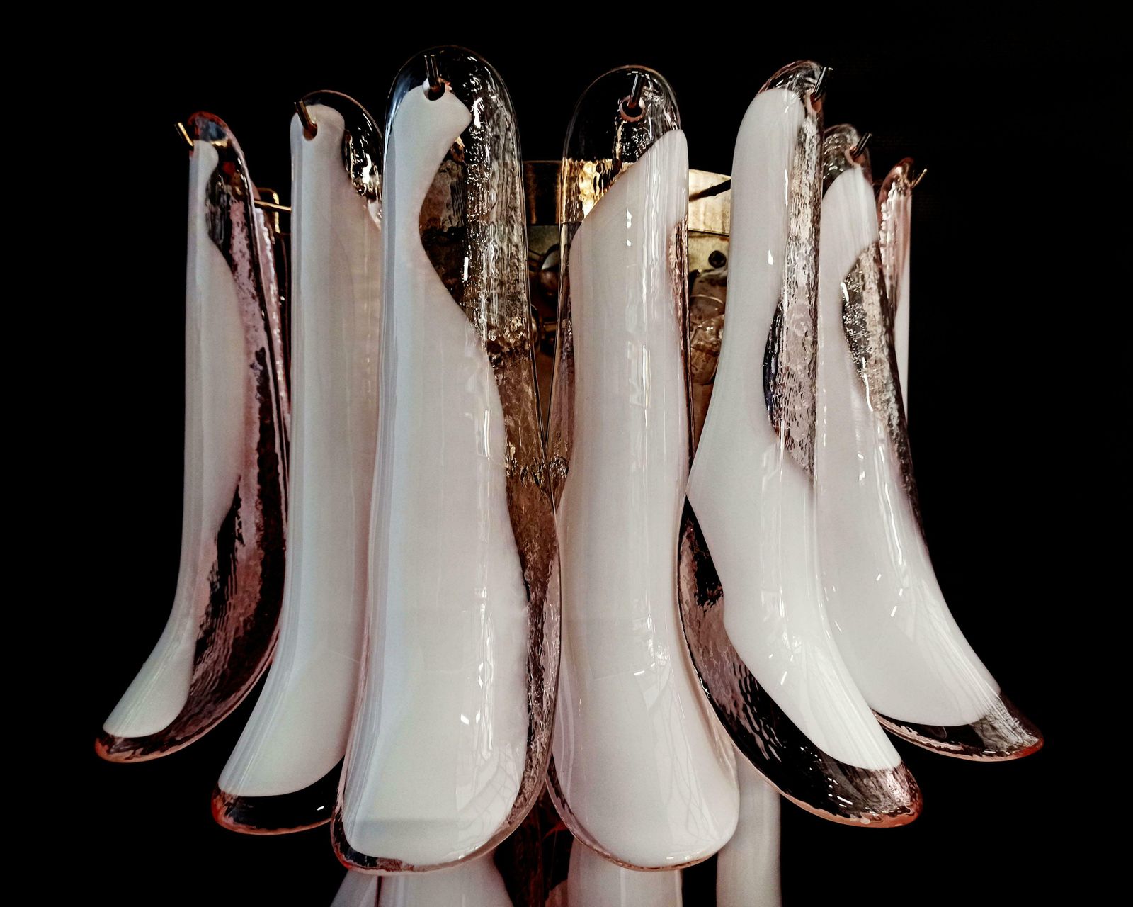 photo buy Midcentury Trio Of Italian Pink Wall Sconces, Murano, 1990s