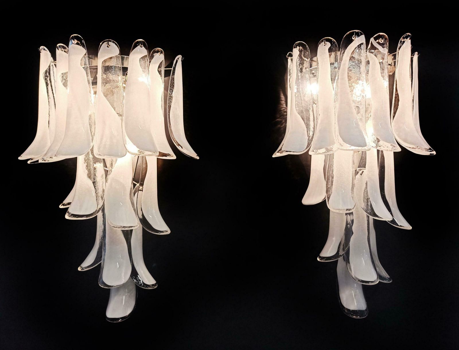 Set Four Of Italian Petal Murano Sconces, Mazzega Style photo for sale