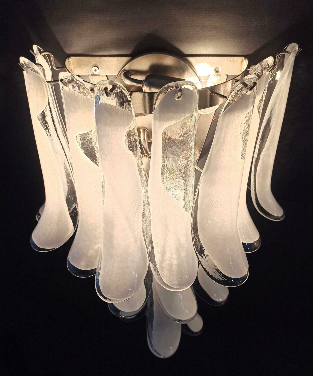 2358.0 Set Four Of Italian Petal Murano Sconces, Mazzega Style photo