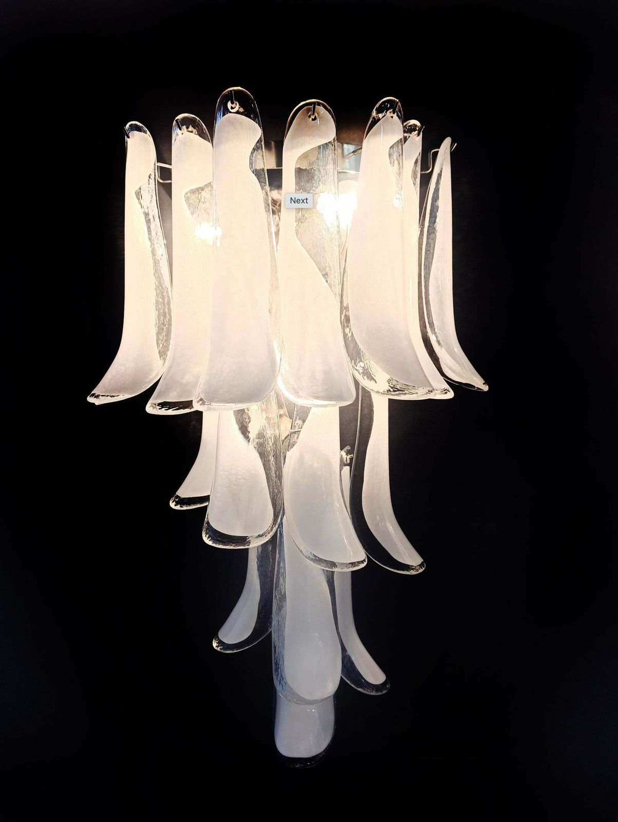 photo vinterior Set Four Of Italian Petal Murano Sconces, Mazzega Style