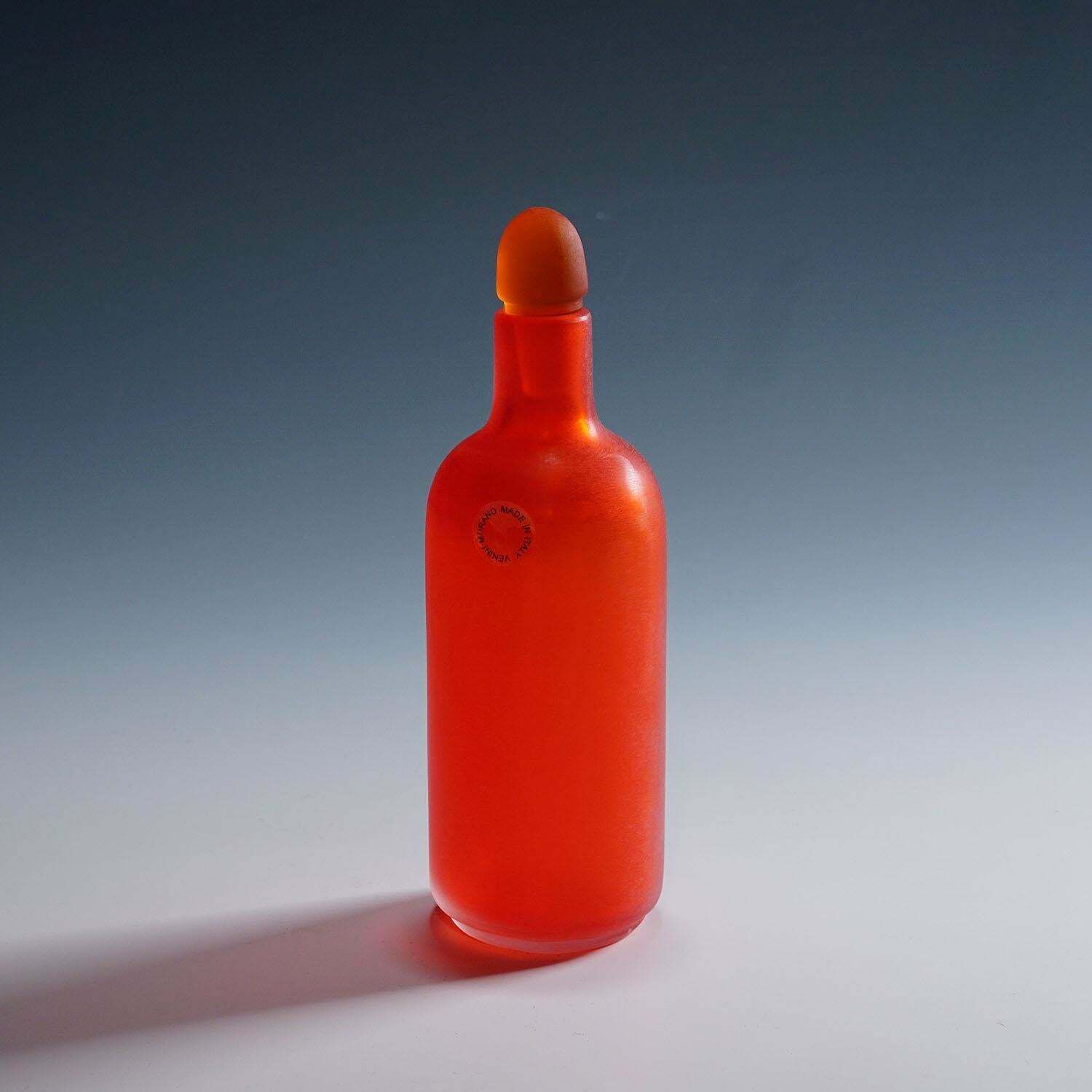 Paolo Venini Inciso Glass Bottle Manufactured By Venini 1990s photo furniture