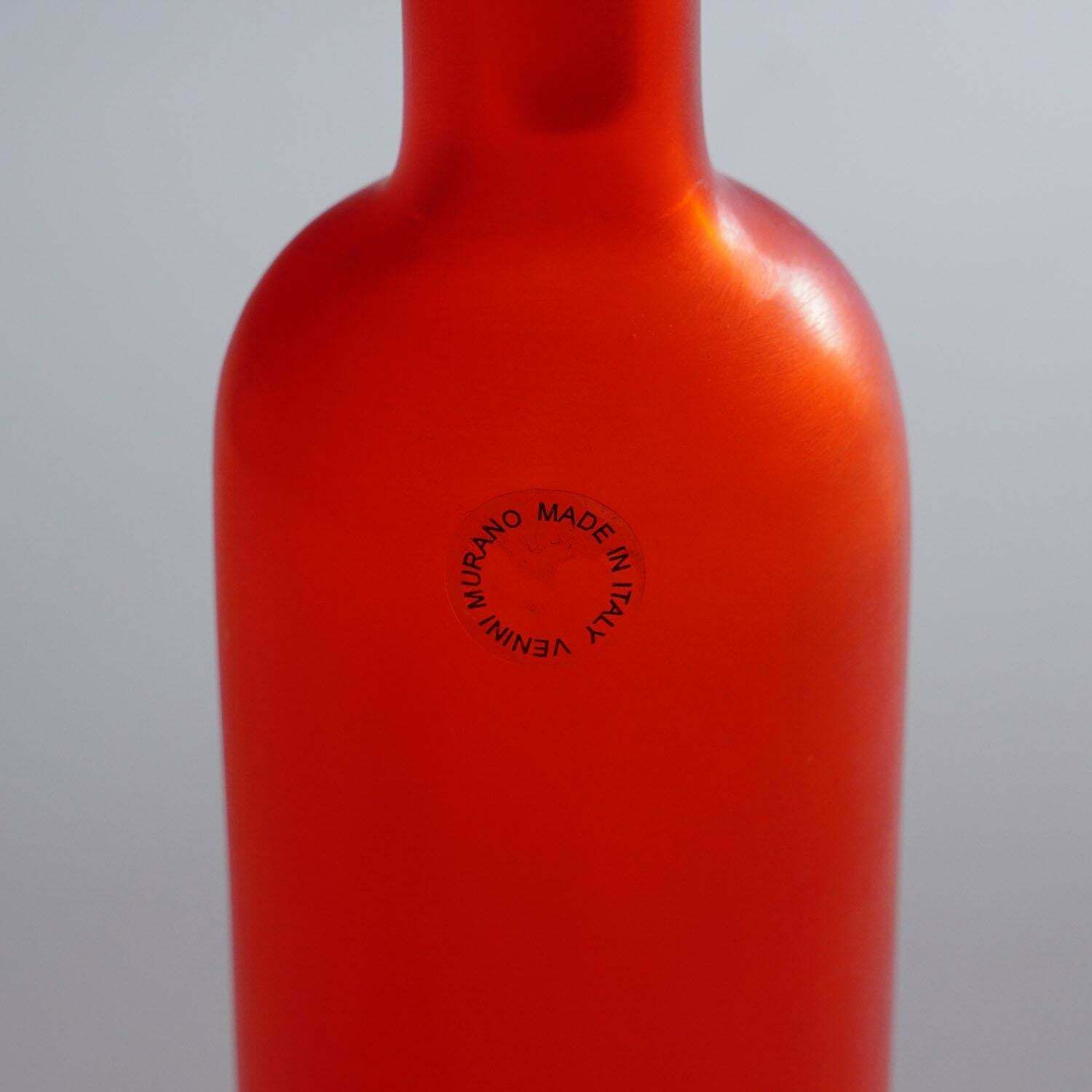 Paolo Venini Inciso Glass Bottle Manufactured By Venini 1990s photo Home Decor