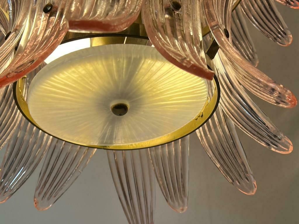 Giant Royal Pink Palmette Chandelier, Murano photo vinterior