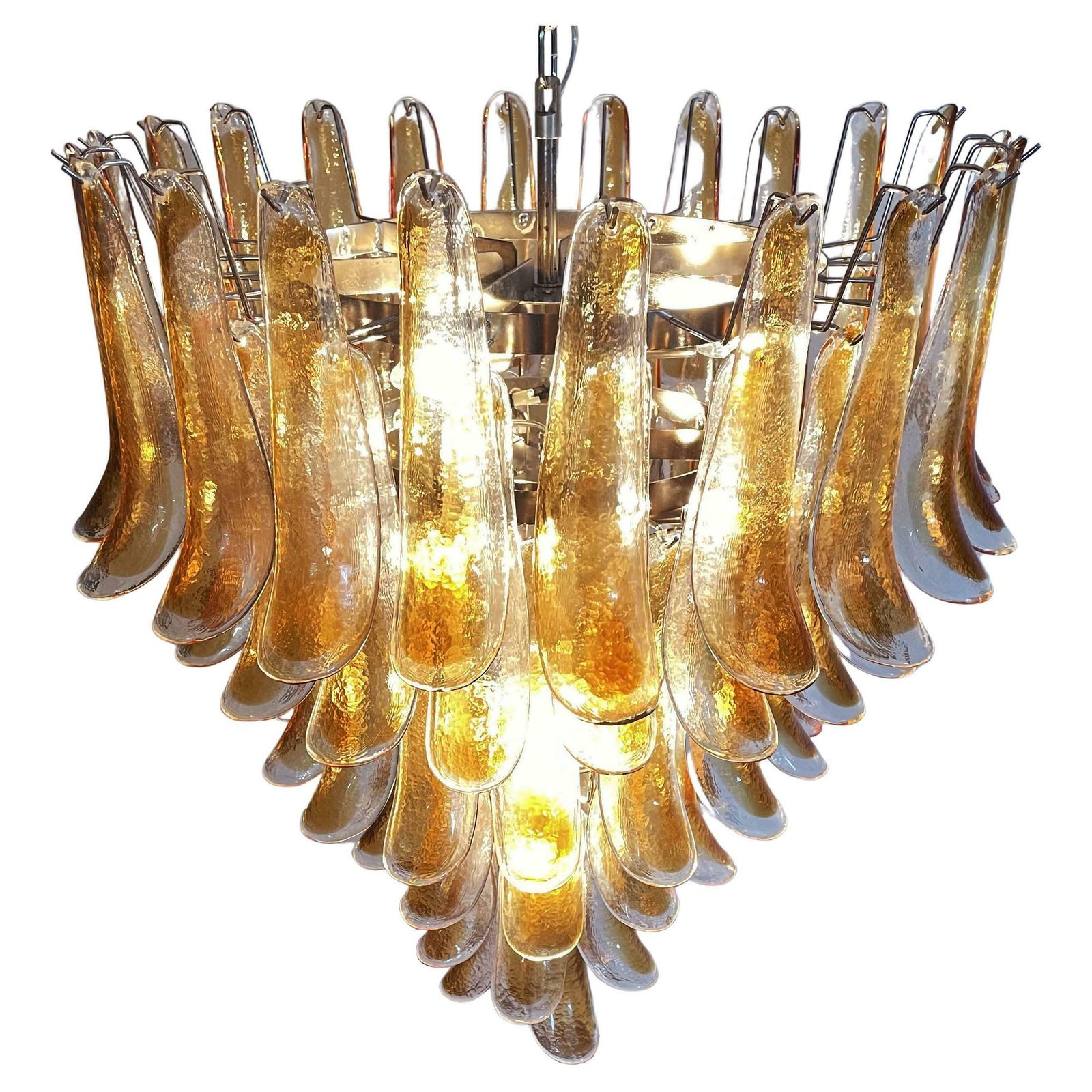 Italian Amber Petal Chandelier, Murano photo furniture