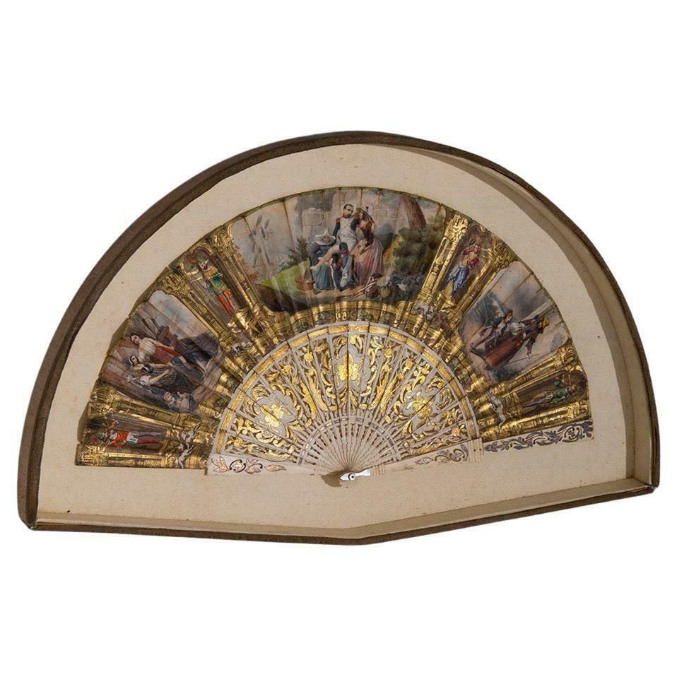 Silk Fan In Shrine From The Late 1800s