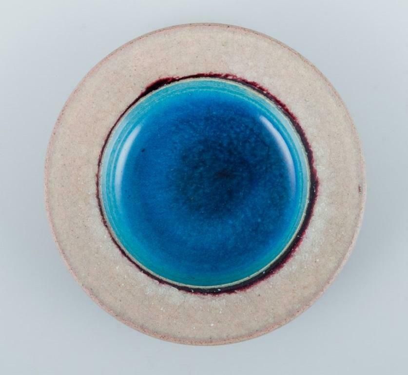 Nils Kähler For Kähler. Small Ceramic Bowl And Small Vase With Turquoise Glaze. photo vinterior