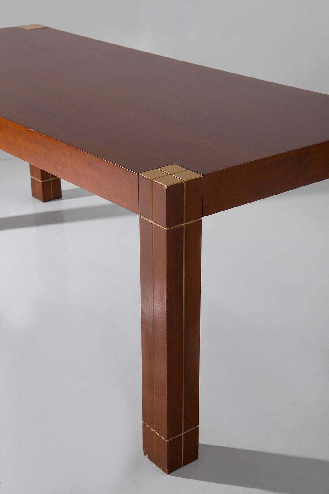 Italian Table With Brass Edges In The Renato Polidori Style photo vintage