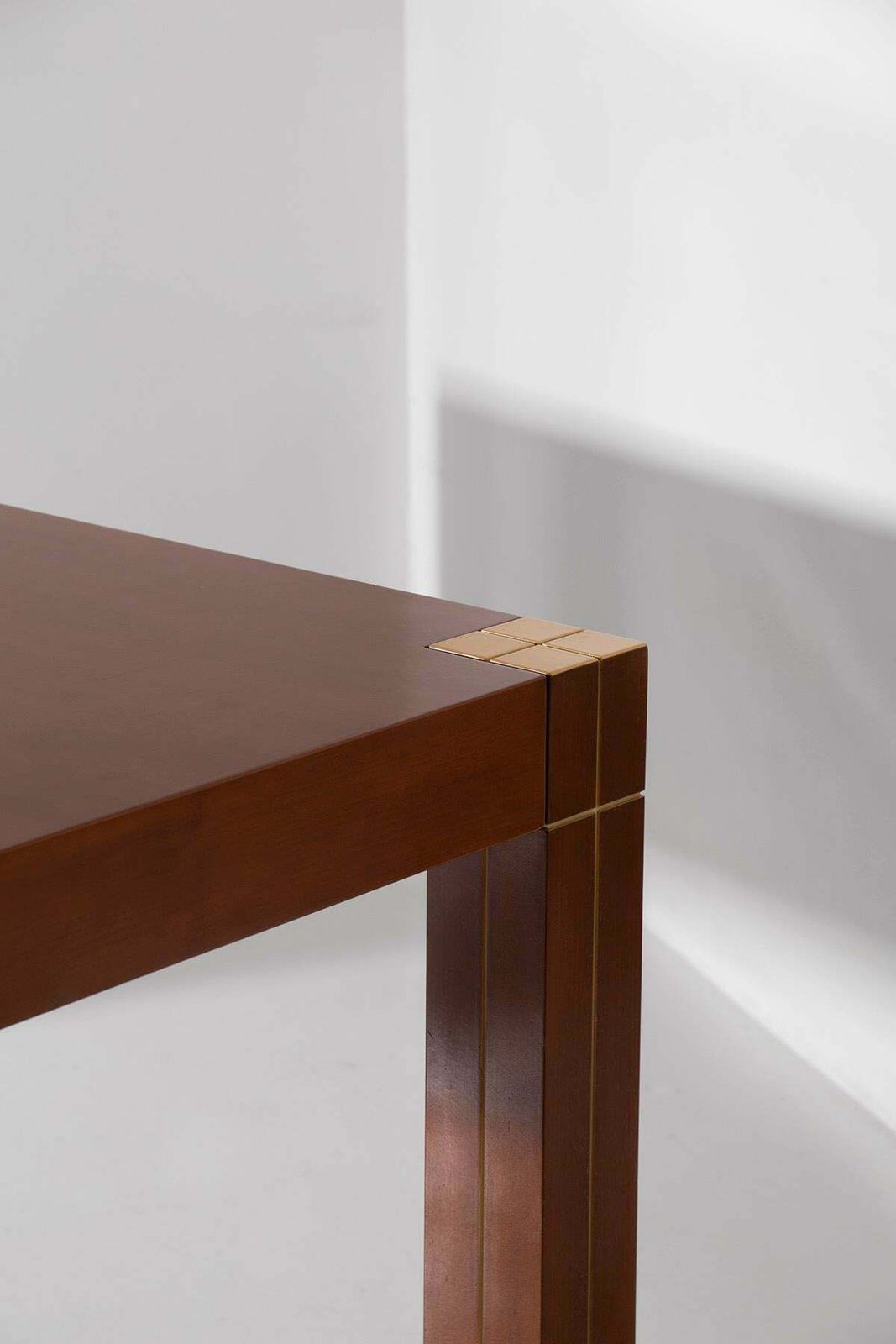 Furniture Italian Table With Brass Edges In The Renato Polidori Style photo