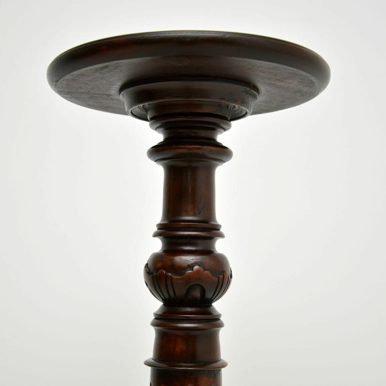 Antique Victorian Carved Mahogany Torchere / Plant Table photo buy