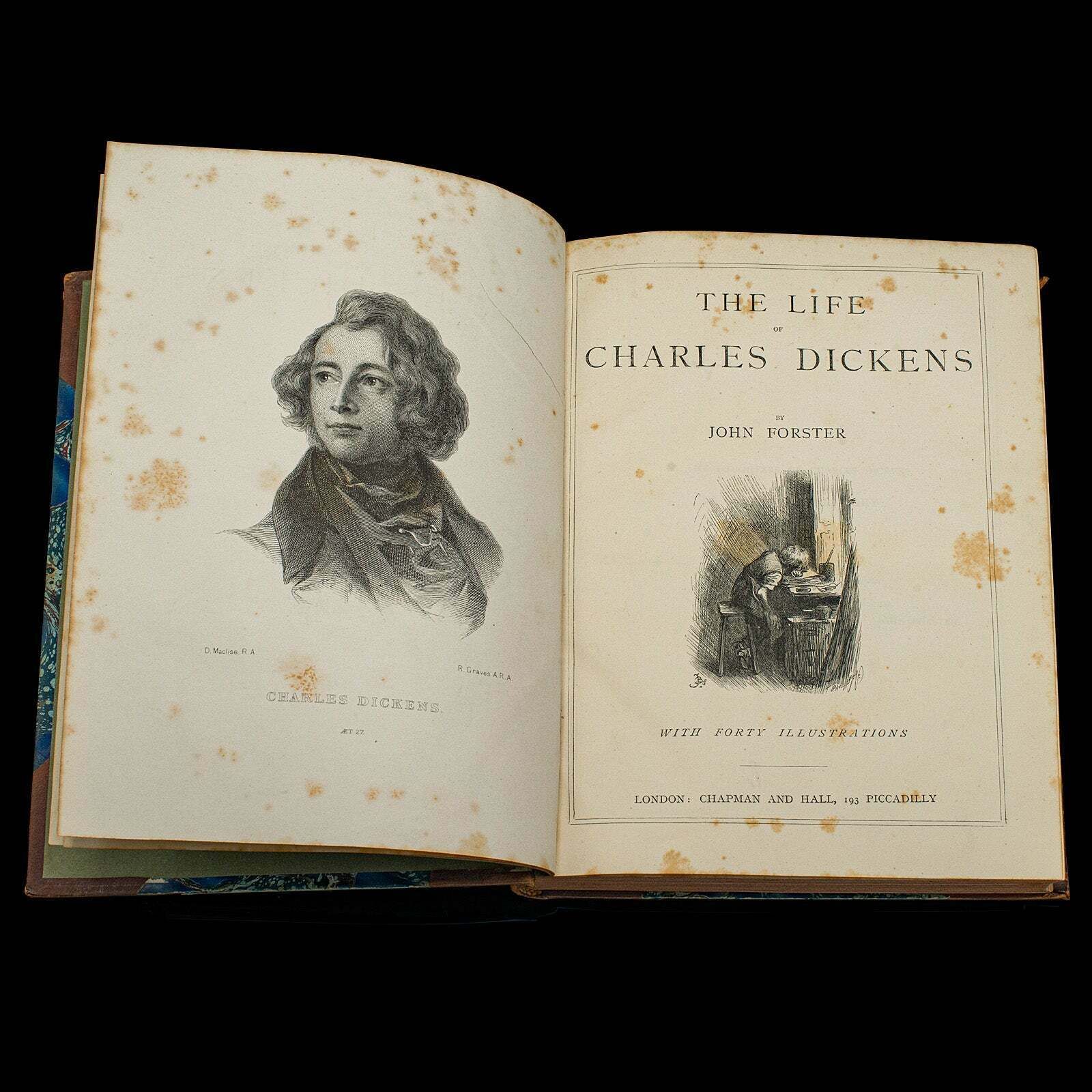 Antique Book, The Life Of Charles Dickens, Biography, English, Victorian, C.1880 photo for sale