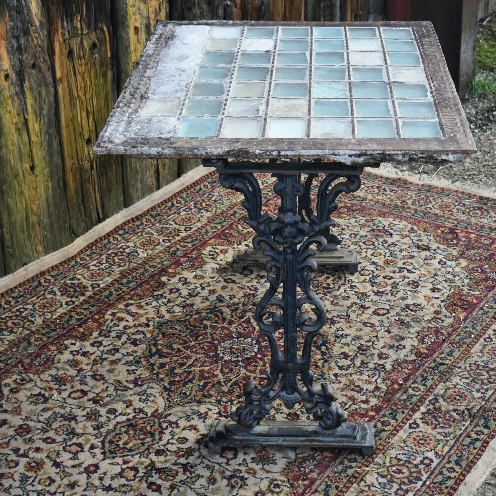 Antique Victorian Young & Marten Salvaged Pavement Light Well Cast Iron Table photo Furniture