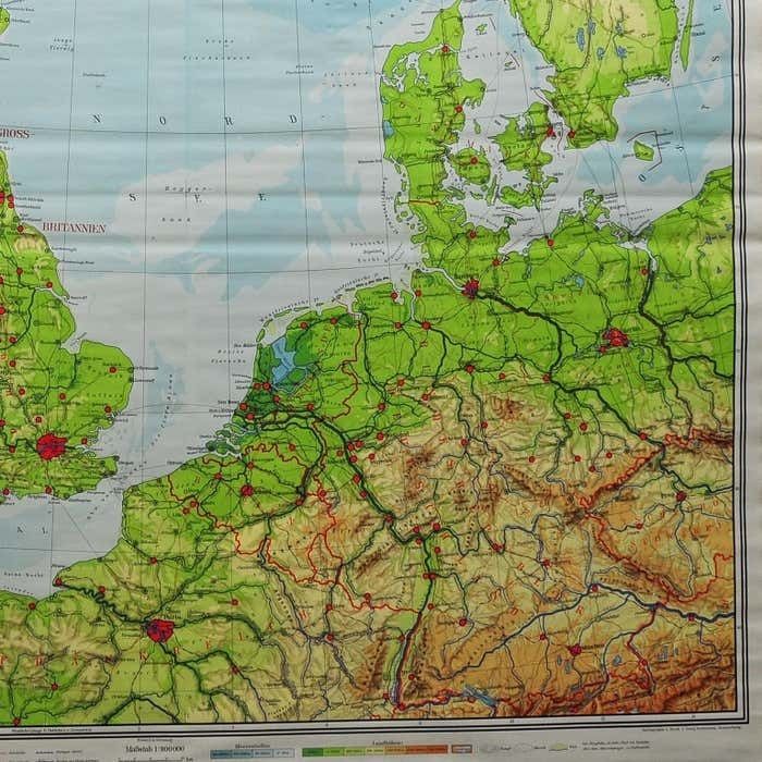 Great Britain Scandinavia Northern France Netherland Germany Mural Map photo 336.0