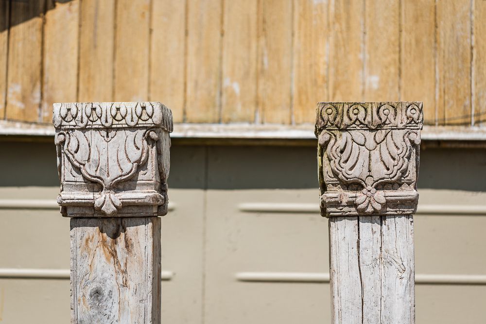 photo for sale A Pair Of Indian Hardwood Corinthian Style Columns
