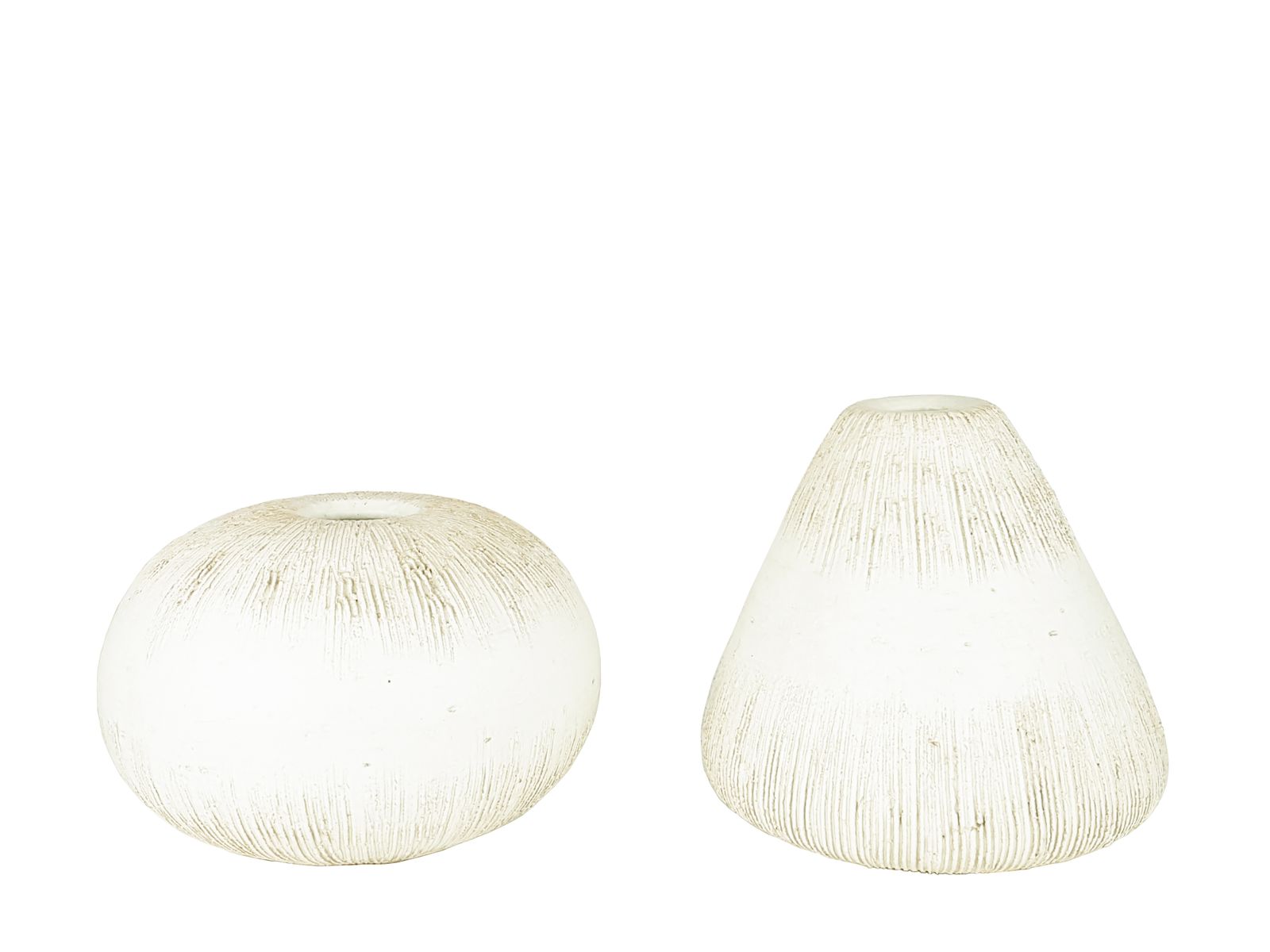 Italian White Ivory Ceramic Vases By La Bottega, 1970s, Set Of 2