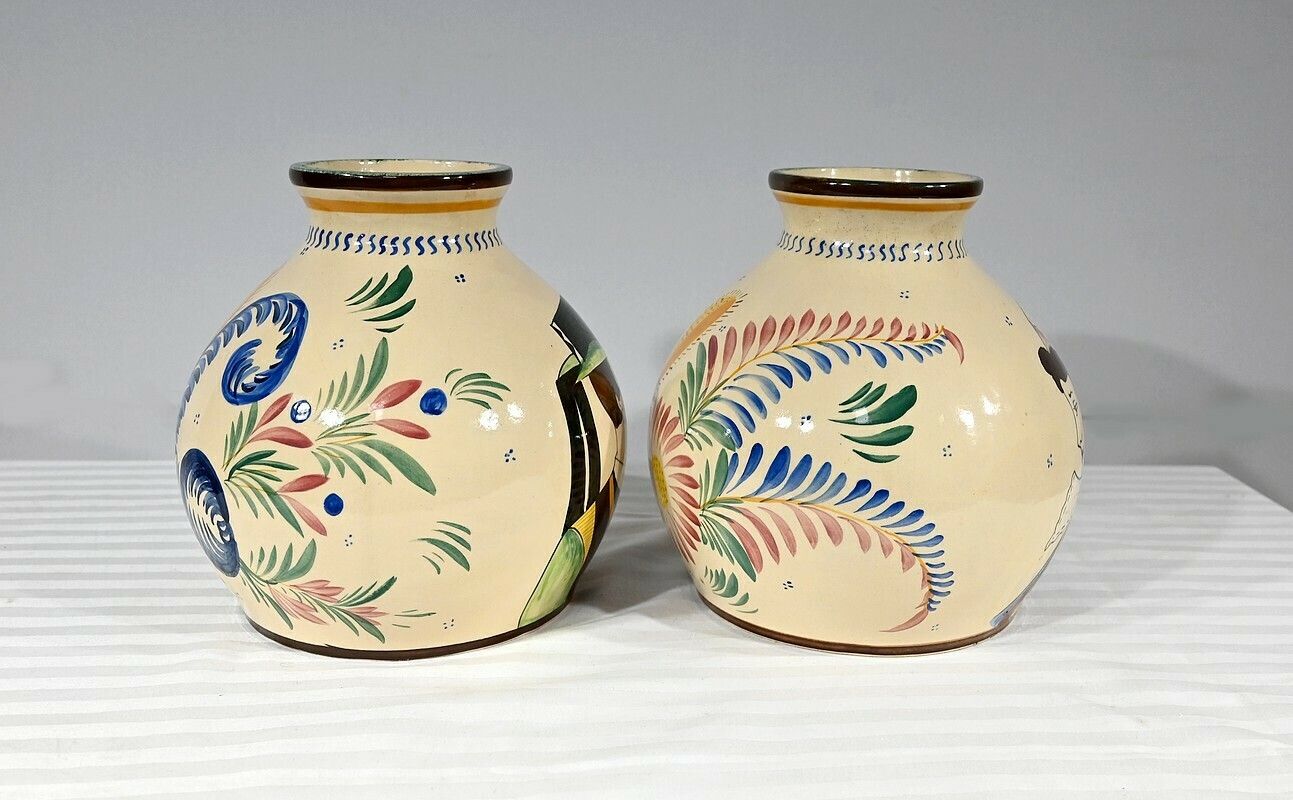 Pair Of Henriot Quimper Vases – Mid 20th Century photo buy
