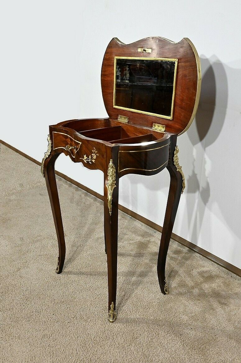 Small Marquetry Living Room Table, Louis XV Style, Napoleon III Period – Mid 19th Century photo 2143.06451583