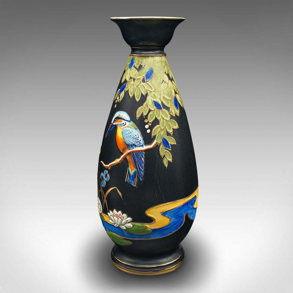 Pair Of Vintage Display Vases, English, Satin Finish, Kingfisher, Art Deco, 1930 photo 895.0