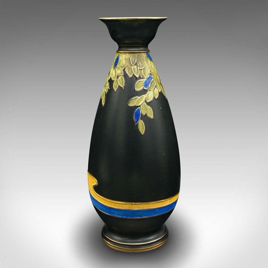 Pair Of Vintage Display Vases, English, Satin Finish, Kingfisher, Art Deco, 1930 photo vinterior