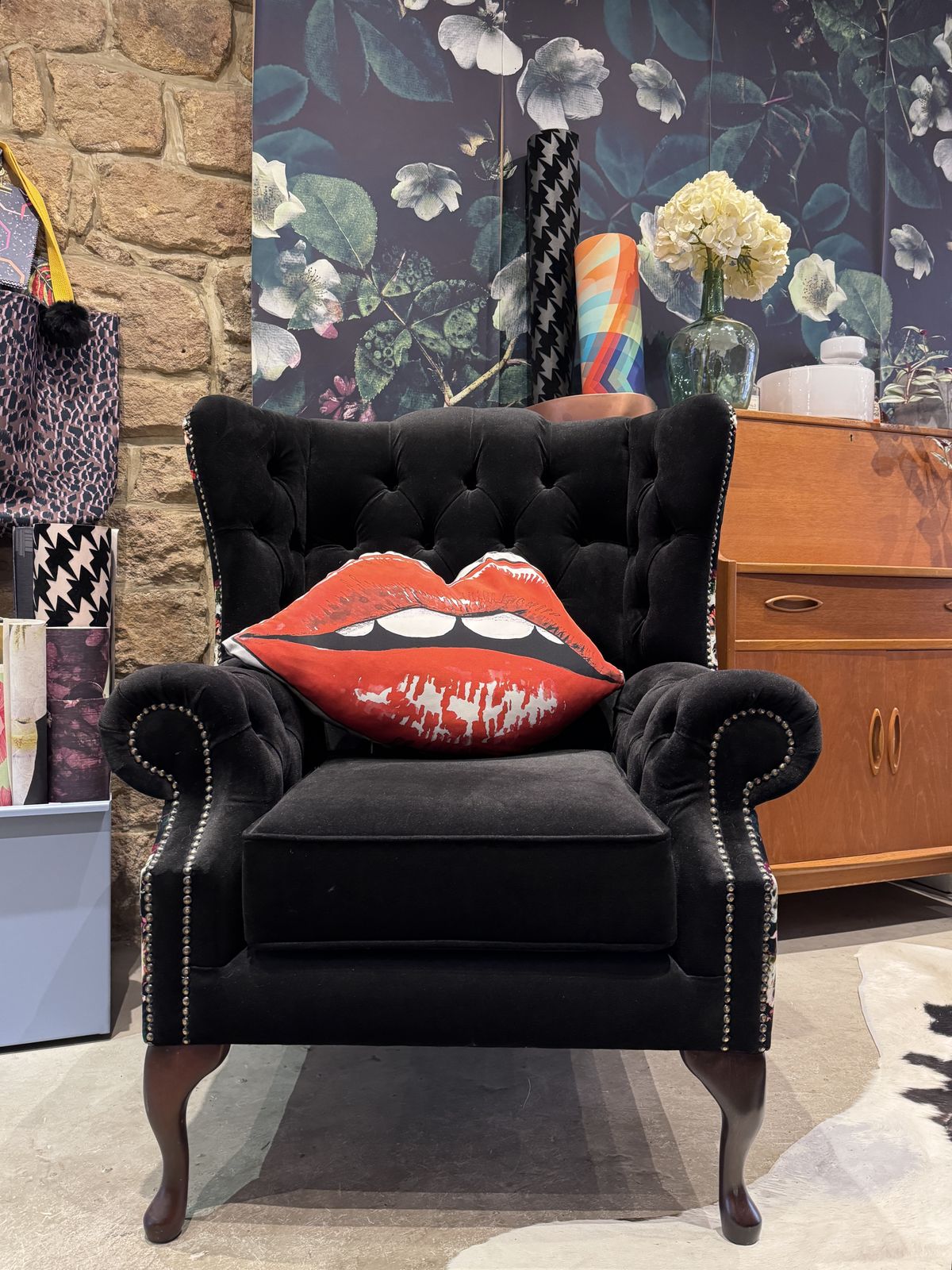 Bespoke Upholstered Chesterfield High Back Armchair