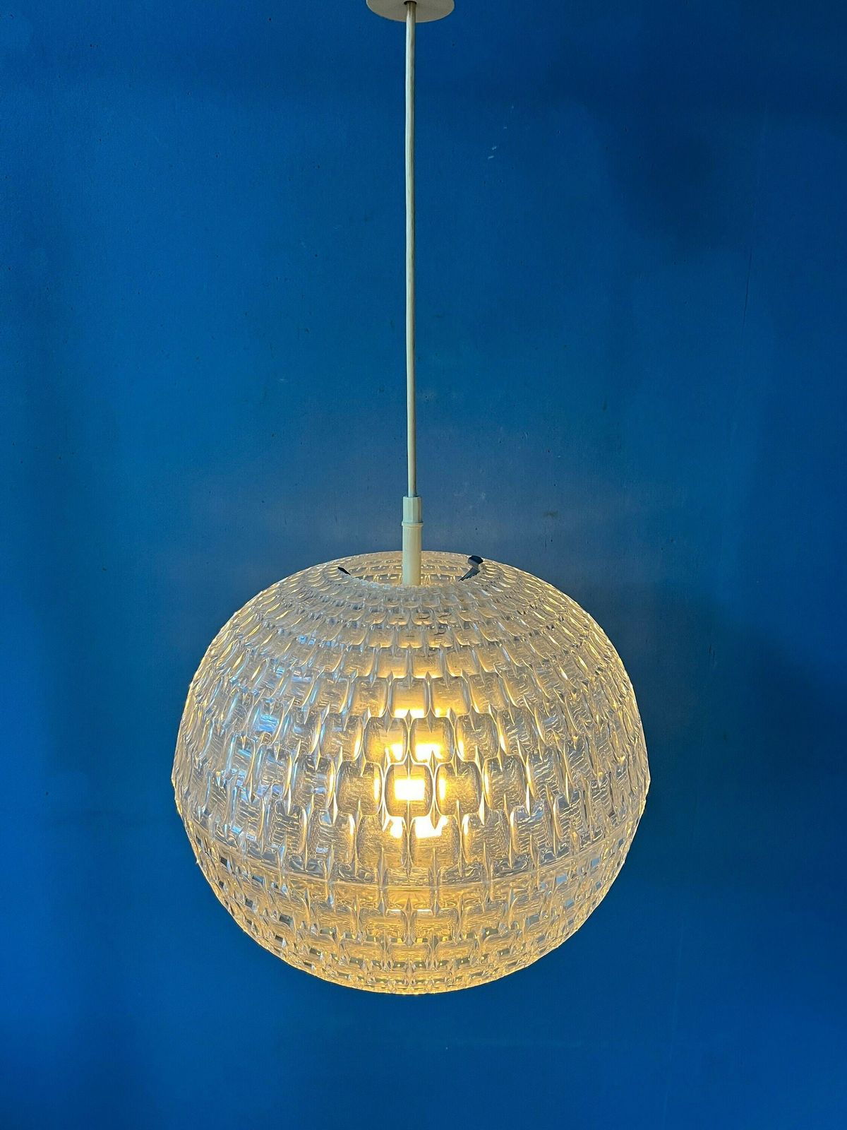Mid Century Kristallen Bol Hanglamp Van Acrylglas