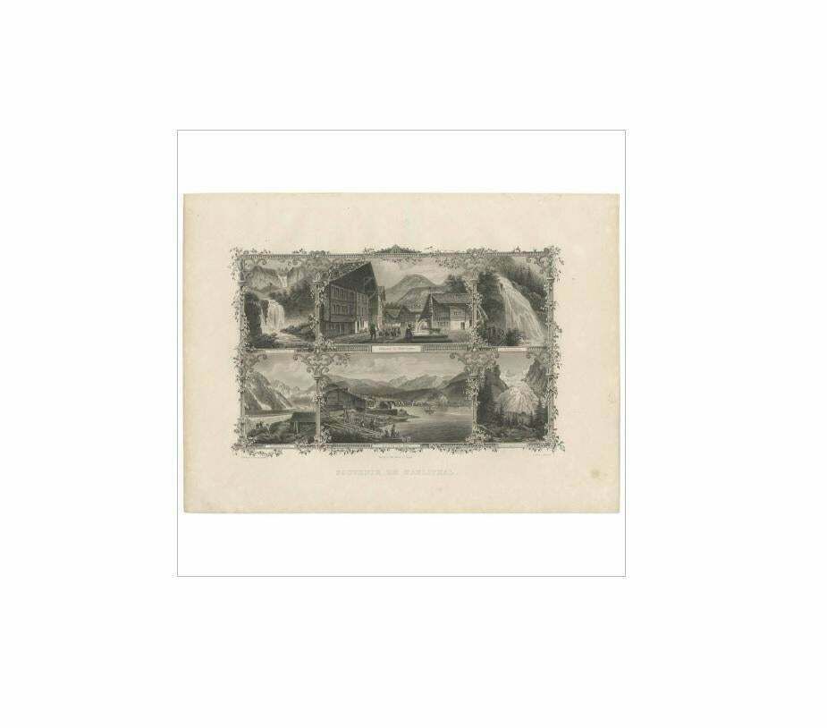 Antique Print Of Haslital 'Switzerland' By C. Rorich, 1876 photo for sale