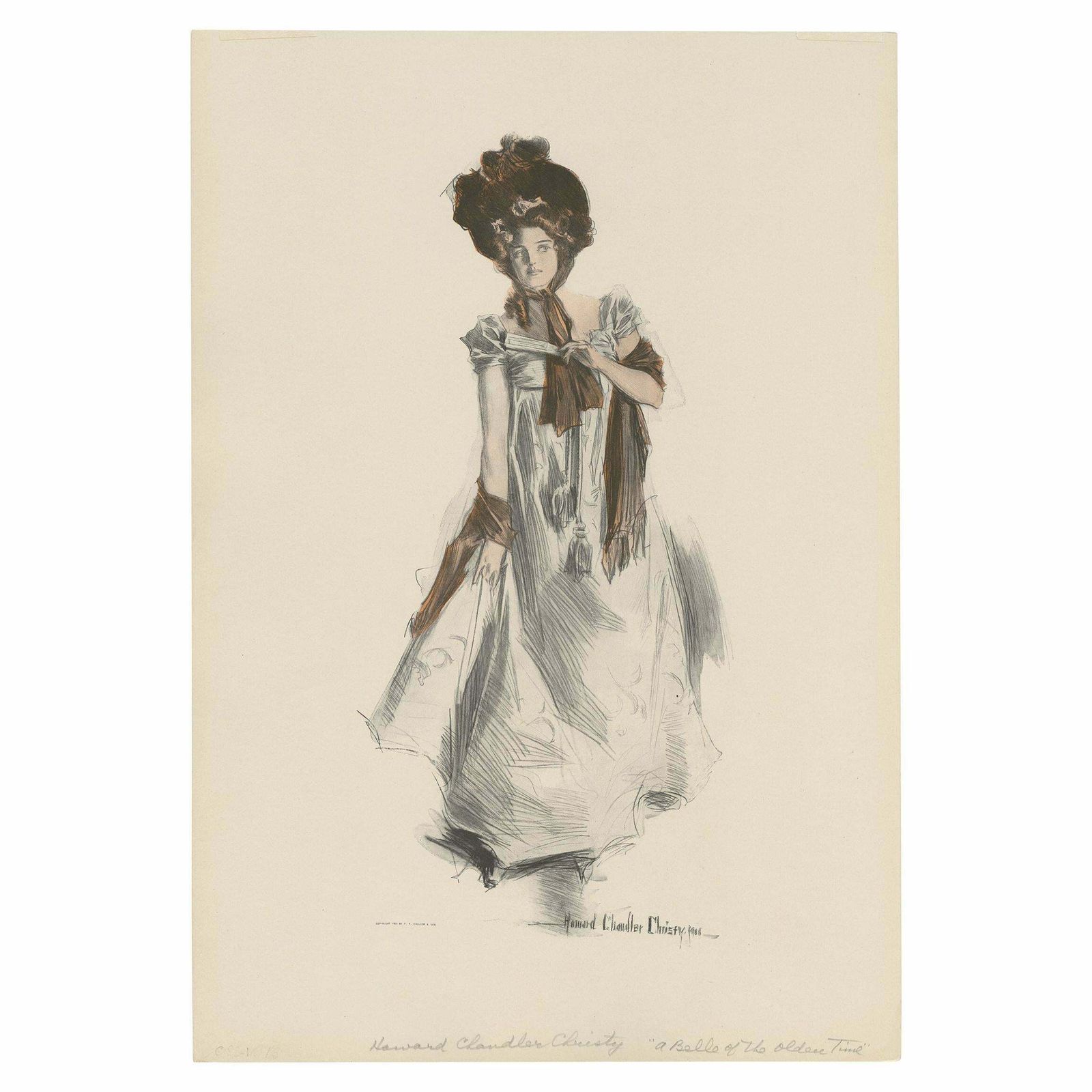 Antique Print 'The Cotillion' Made After H.C. Christy '1908'