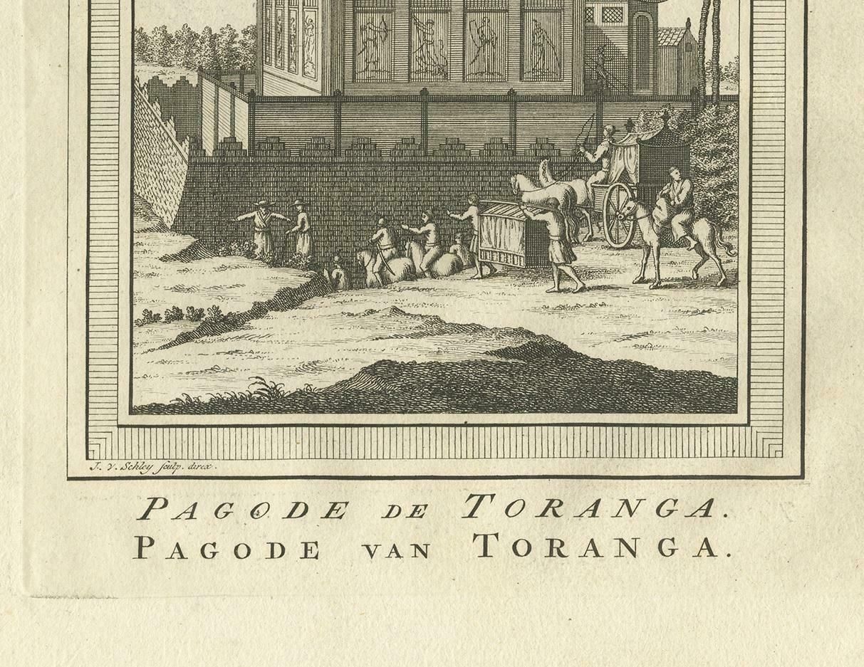 Antique Print Of The Toranga Pagoda By Van Schley, 1758 photo Art