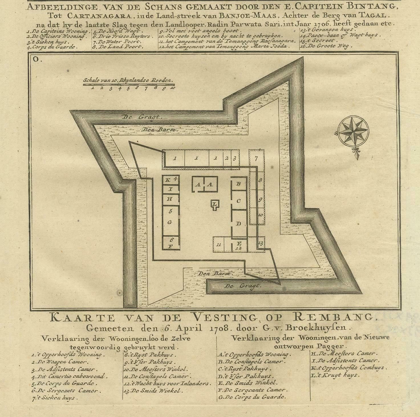 Antique Print Of Fortresses In The Banyumas Region By Valentijn, 1726 photo Art