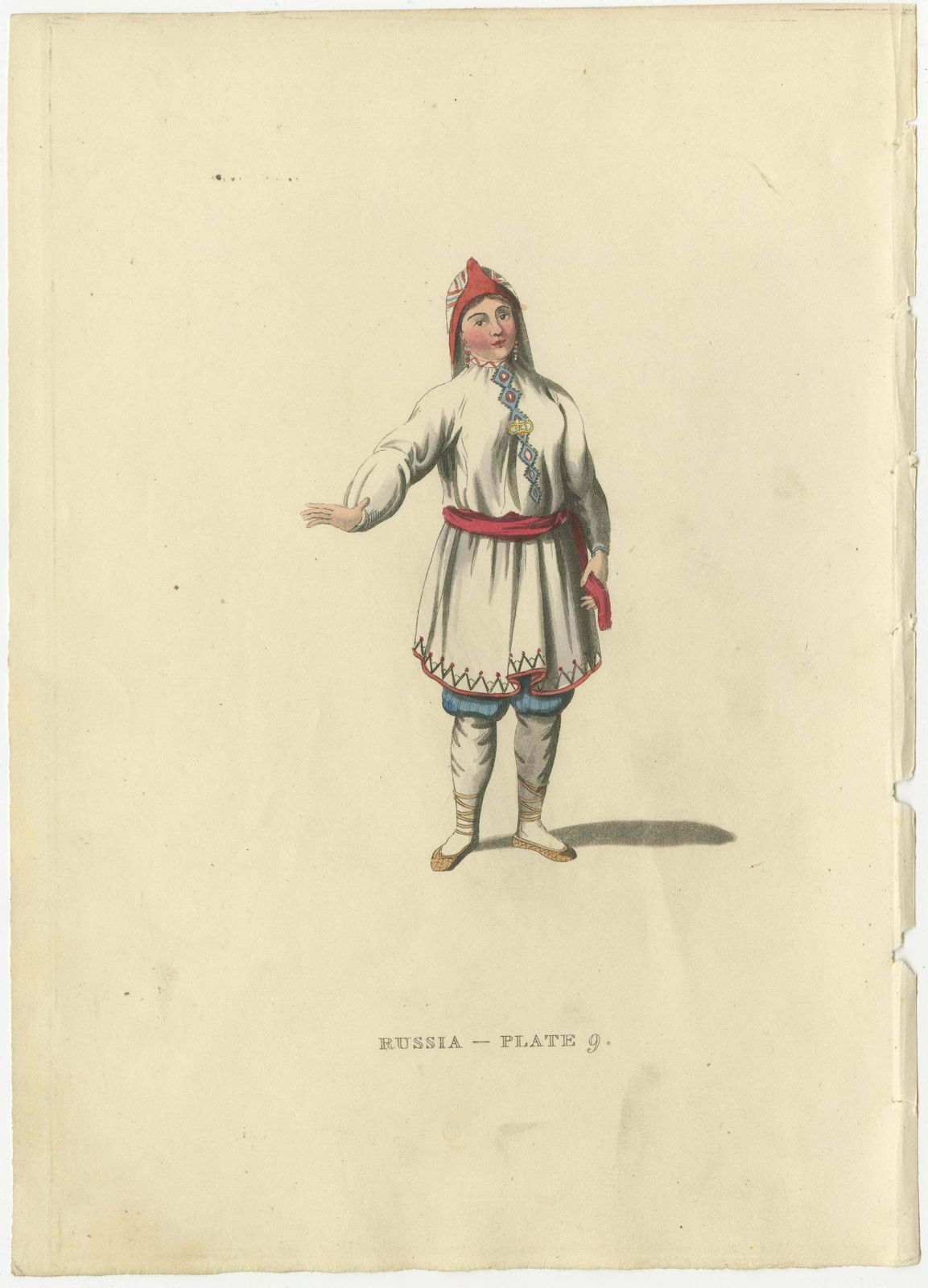 A Visual Journey Through 19th Century Russian Ethnic Attire, Engraved In 1814 photo for sale