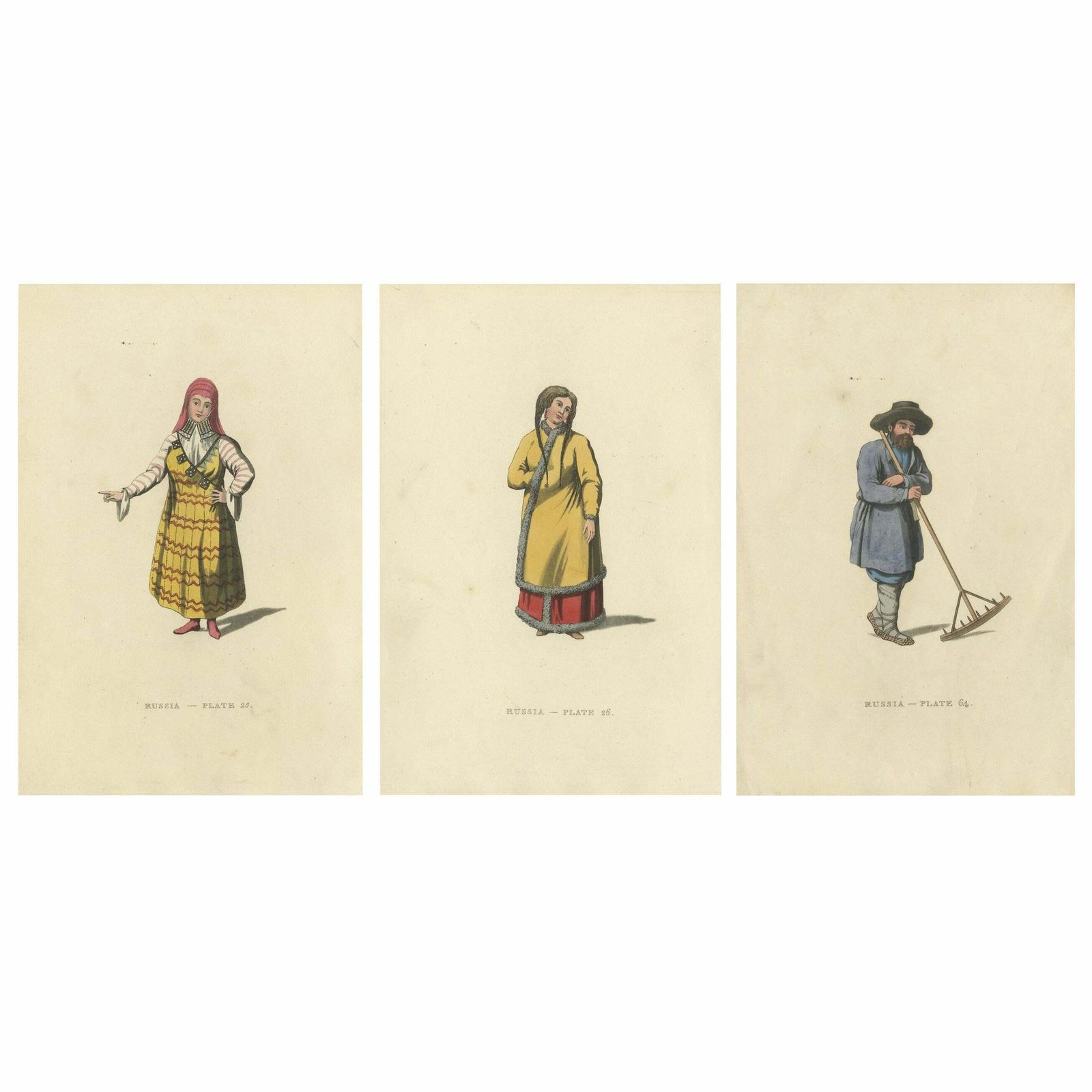 Traditional Attires Of Early 19th Century Russiain Engravings: A Visual Record