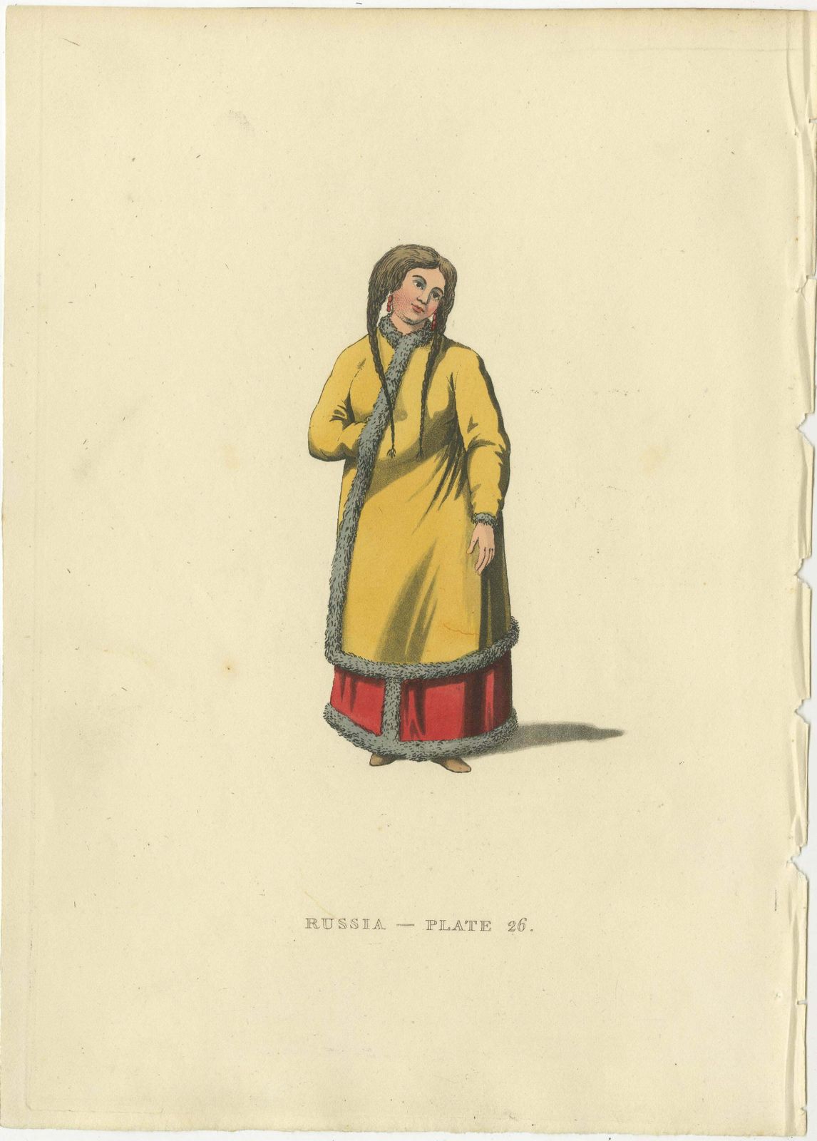 Traditional Attires Of Early 19th Century Russiain Engravings: A Visual Record photo for sale