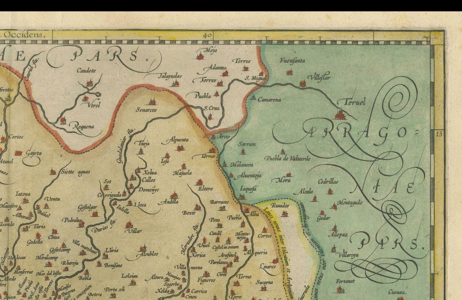Decorative Original Antique Map Of Valencia In Southern Spain, Circa 1601 photo buy