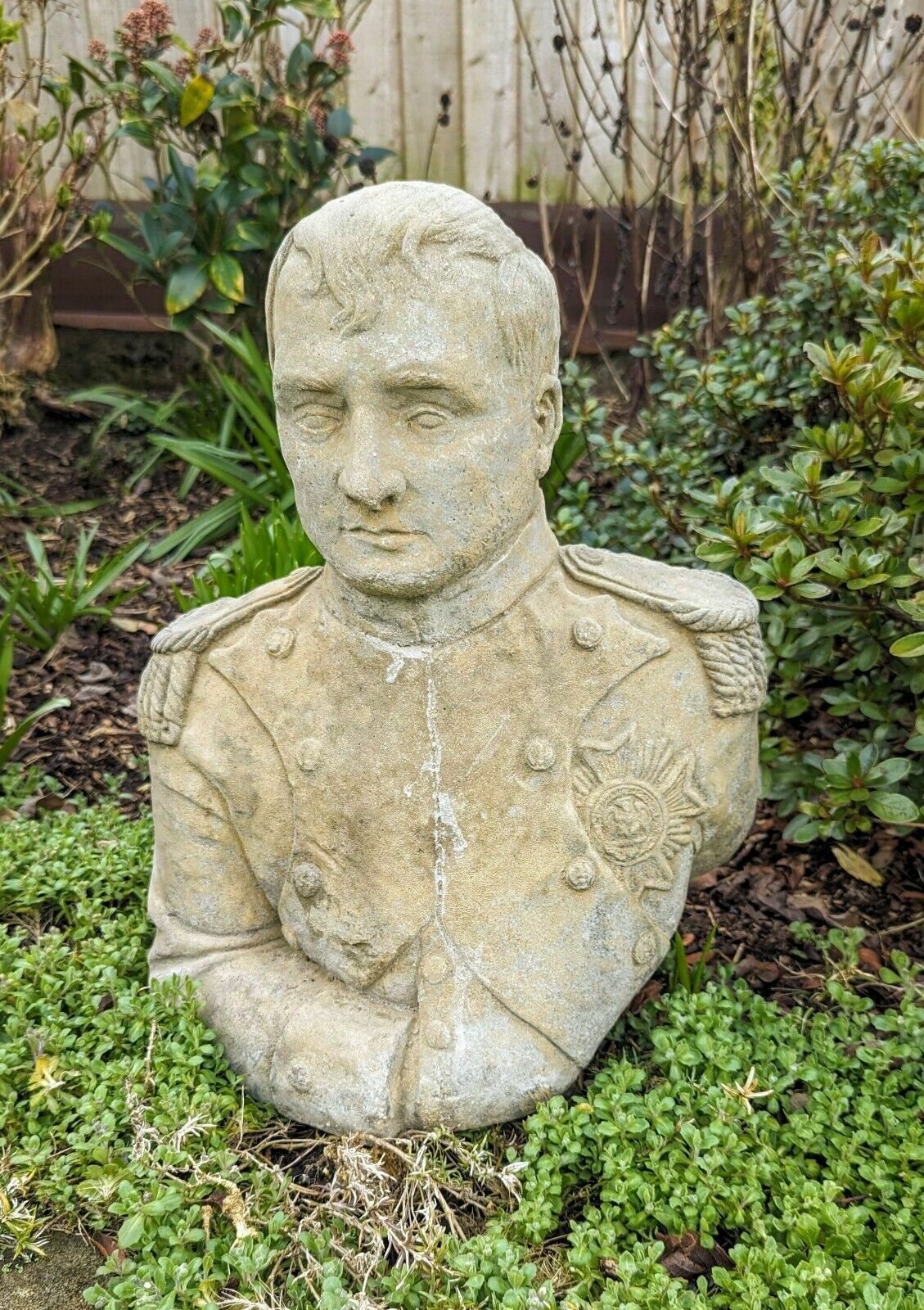 Vintage Napoleon Bonapartegarden Bust Ornemant English Stone 0200. photo 265.0