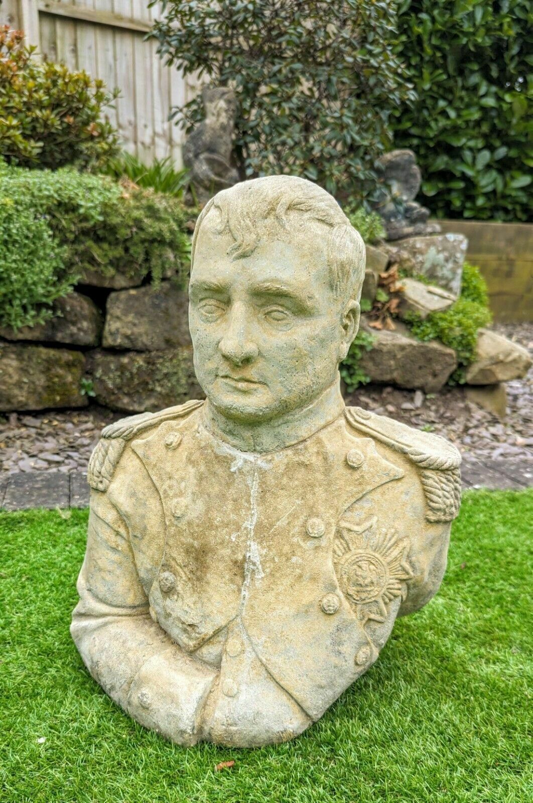 Vintage Napoleon Bonapartegarden Bust Ornemant English Stone 0200. photo buy