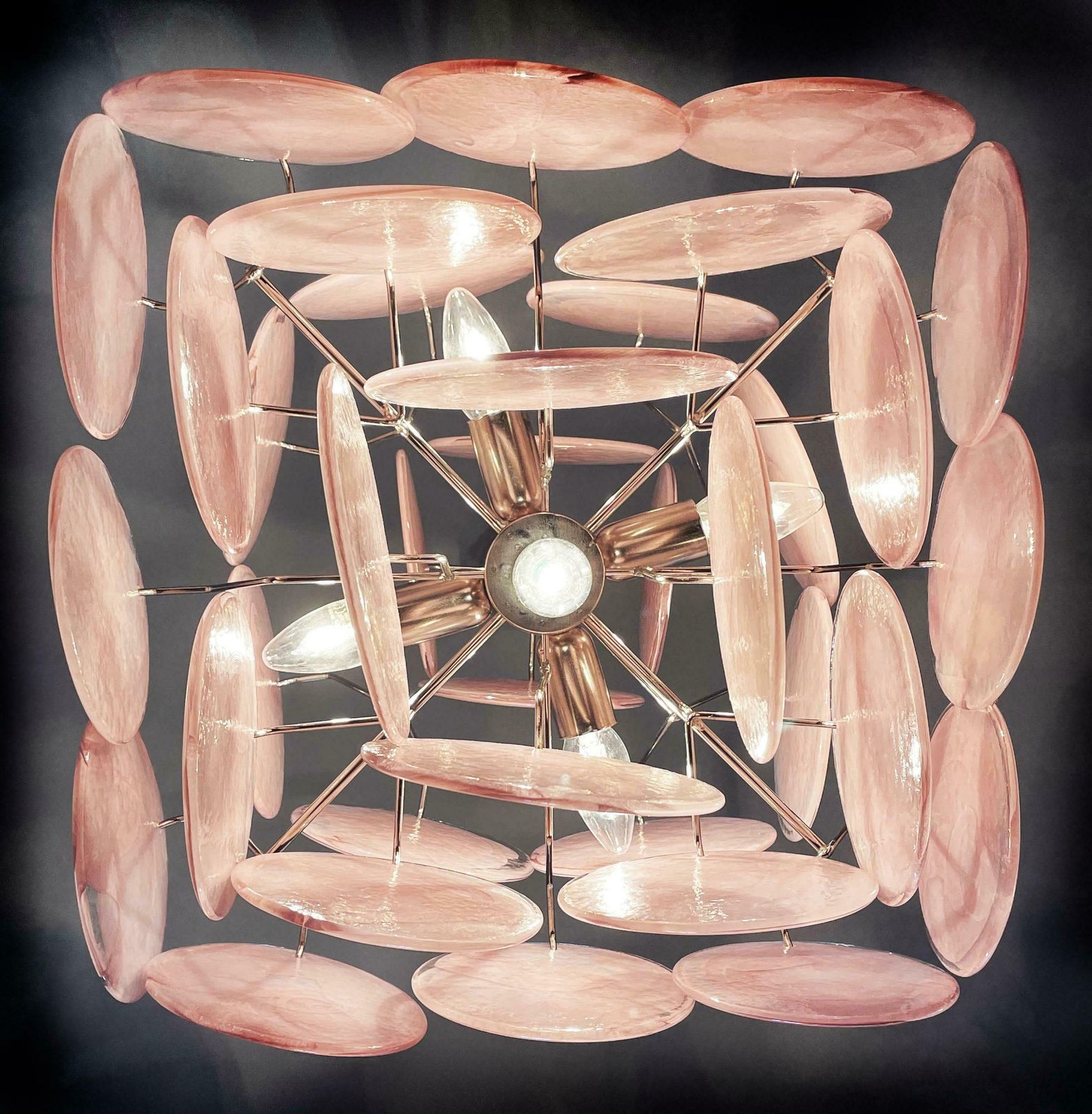 Disc Murano Glass Chandelier By Vistosi Style photo vinterior