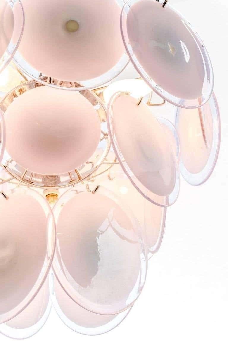 Pair Of Disc Chandeliers By Vistosi, Murano, 1970s photo Lighting