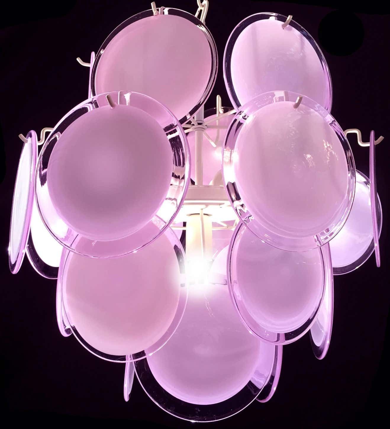 Pair Of Italian Disc Chandeliers By Vistosi, Murano, 1970s photo 3136.0