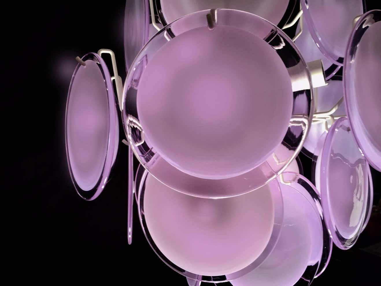 photo furniture Pair Of Italian Disc Chandeliers By Vistosi, Murano, 1970s