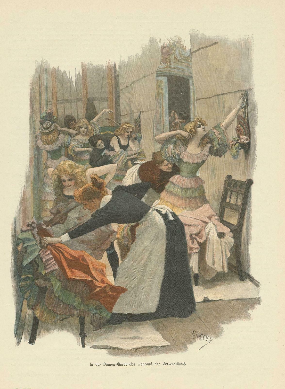 Antique Print Of A Theater Dressing Room 'Circa 1900' photo furniture