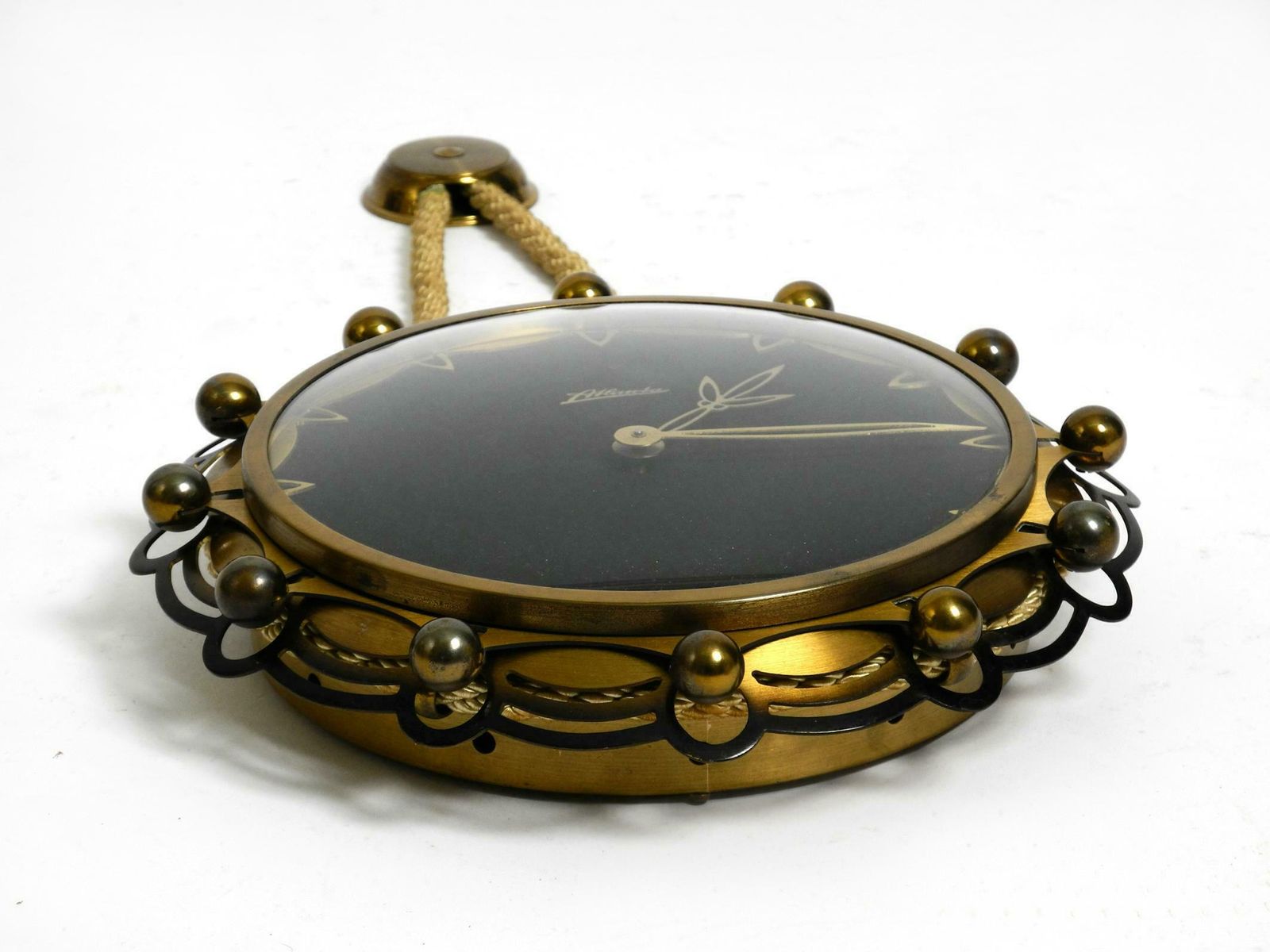 1950s Mechanical Atlanta Wall Clock With A 10 Day Movement And A Gong Strike photo Home Decor