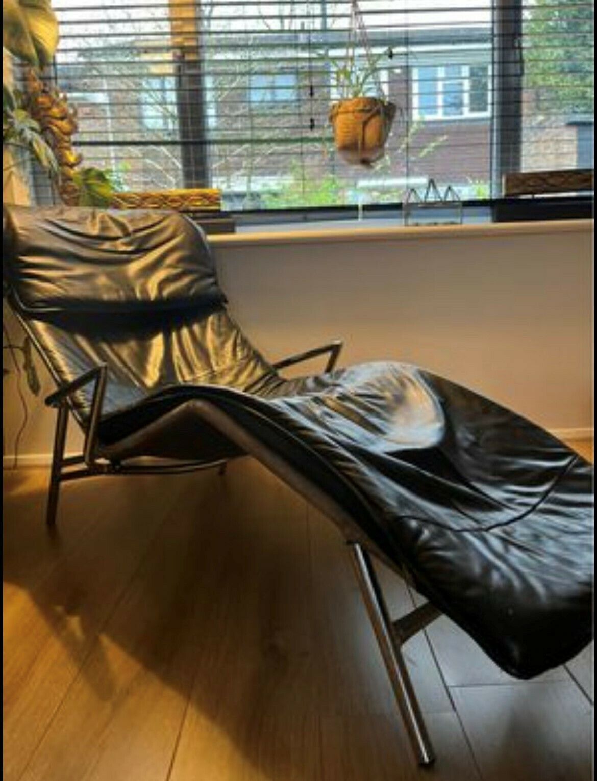 Vintage Late Mid Century Kebe A/S Hornslet Danish Leather Chaise Lounge Chair