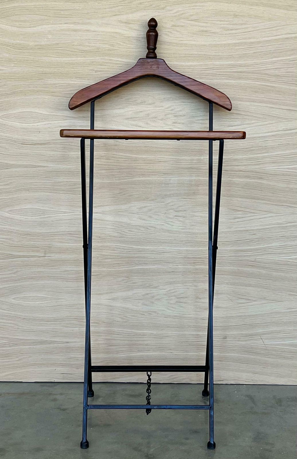 Valet de chambre vintage en bois de hêtre et fer, dans le style de Ico Parisi photo furniture