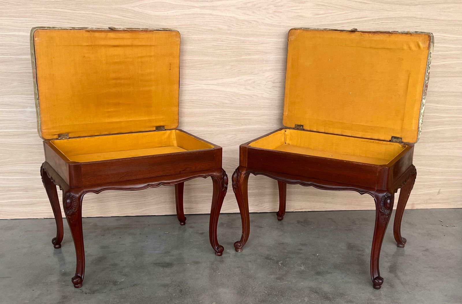 Pair Of 20th Century Spanish Folding Up Footstools photo for sale
